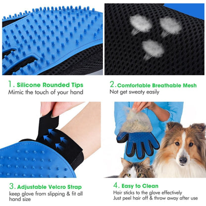 Right Hand Five Finger Deshedding Brush Glove Pet Gentle Efficient Massage Grooming(Sky Blue) - Brushes & Combs by PMC Jewellery | Online Shopping South Africa | PMC Jewellery