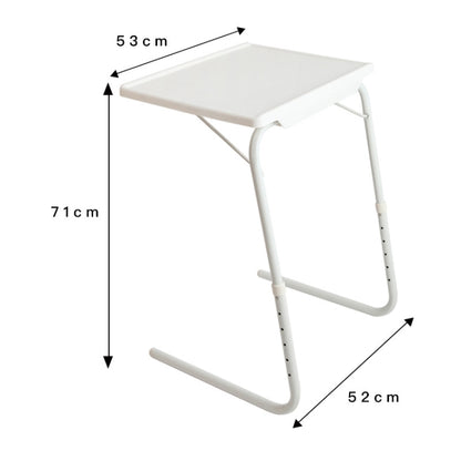 Plastic Pad Steel Tube Bracket Liftable Foldable Portable Multi-purpose Laptop Table, Adjustable Height: 52-72cm, Adjustable Angle: 30 Degrees / 60 Degrees / 90 Degrees(White) - Laptop Stand by PMC Jewellery | Online Shopping South Africa | PMC Jewellery | Buy Now Pay Later Mobicred