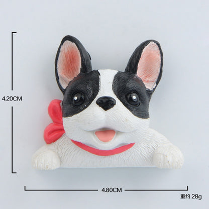 Home Decoration Originality French Bulldog Tie 3D Magnetic Buckle Fridge Paste - Fridge Magnets by PMC Jewellery | Online Shopping South Africa | PMC Jewellery | Buy Now Pay Later Mobicred