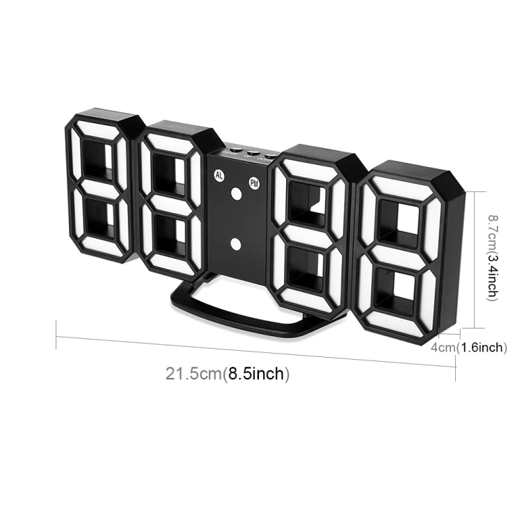 Multi-Function Large 3D LED Digital Wall Alarm Clock with Snooze Function, 12/24 Hours Display for Home, Kitchen, Office, DC 5V, CE Certificated(Green) - Wall Clock by PMc TechLife | Online Shopping South Africa | PMc TechLife | Buy Now Pay Later Mobicred