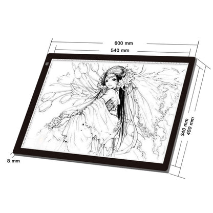 A2 Size 23W 12V  LED Three Level of Brightness Dimmable Acrylic Copy Boards for Anime Sketch Drawing Sketchpad, with Power Adapter -  by PMC Jewellery | Online Shopping South Africa | PMC Jewellery | Buy Now Pay Later Mobicred