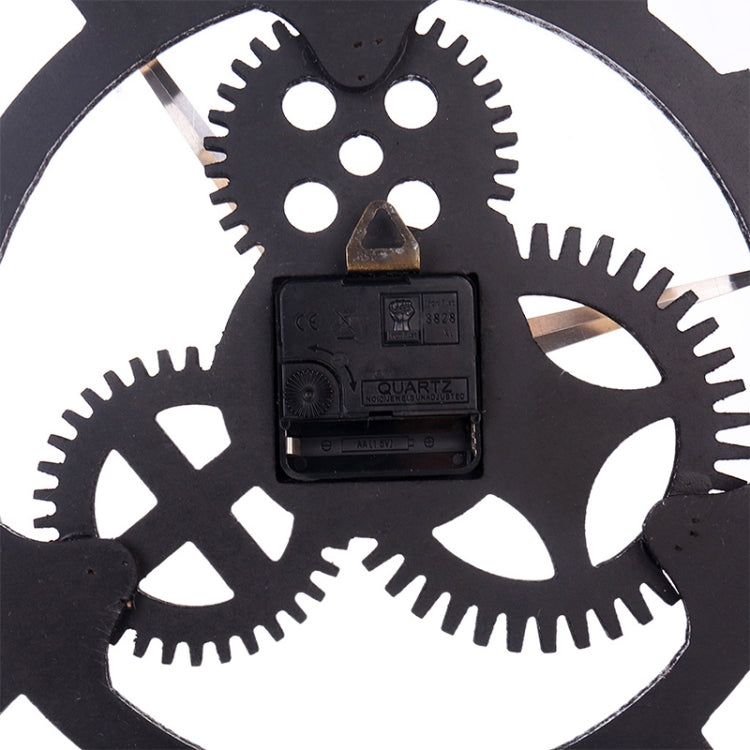Retro Wooden Round Single-sided Gear Clock Number Wall Clock, Diameter: 80cm (Gold) - Wall Clock by PMc TechLife | Online Shopping South Africa | PMc TechLife | Buy Now Pay Later Mobicred