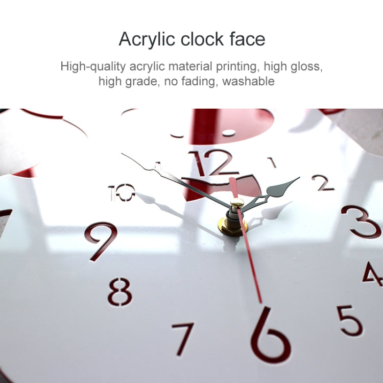 Creative Home Office Bedroom Decoration Cow Swing Acrylic Wall Clock (Red) - Wall Clock by PMc TechLife | Online Shopping South Africa | PMc TechLife | Buy Now Pay Later Mobicred