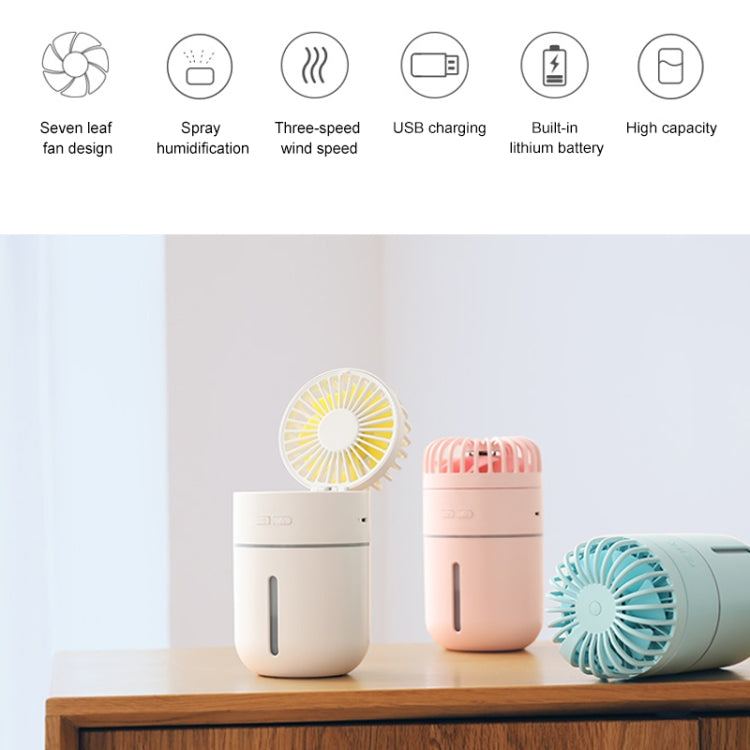 T9 Portable Adjustable USB Charging Desktop Humidifying Fan with 3 Speed Control (White) - Electric Fans by PMC Jewellery | Online Shopping South Africa | PMC Jewellery | Buy Now Pay Later Mobicred