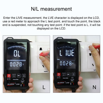 HY128B Reverse Display Screen Ultra-thin Touch Smart Digital Multimeter Fully Automatic High Precision True Effective Value Multimeter - Digital Multimeter by PMC Jewellery | Online Shopping South Africa | PMC Jewellery | Buy Now Pay Later Mobicred