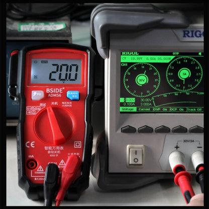 BSIDE ADMS6 High-precision Fully Automatic Small Digital Intelligent Multimeter with HD Digital Display & Shockproof Cover, Support Function Range Switch & Double-sided Pen Holder (Black) - Digital Multimeter by PMC Jewellery | Online Shopping South Africa | PMC Jewellery | Buy Now Pay Later Mobicred