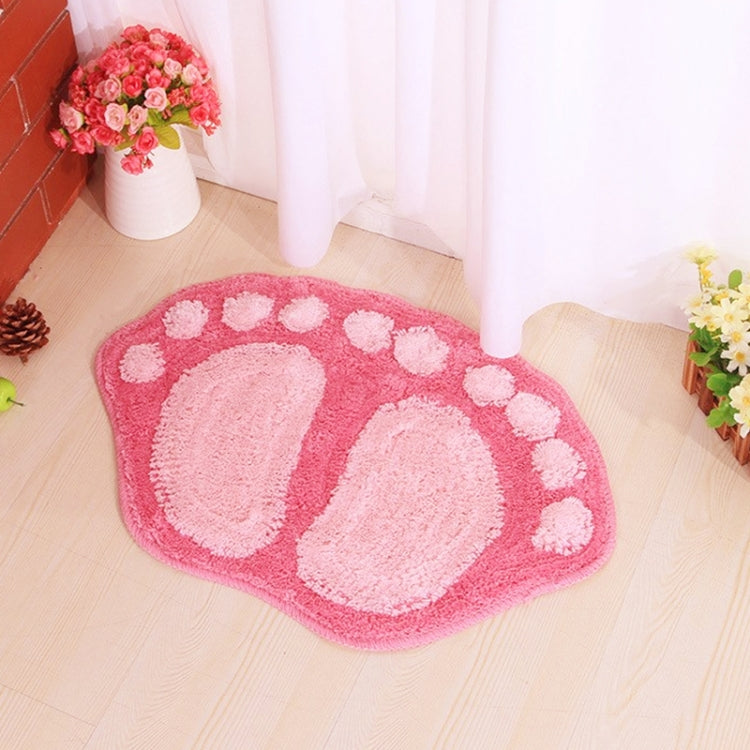 1390 Foot-shaped Non Slip Shaggy Soft Water Absorption Bedroom Bathroom Carpet Mat(Pink) - Mats by PMC Jewellery | Online Shopping South Africa | PMC Jewellery