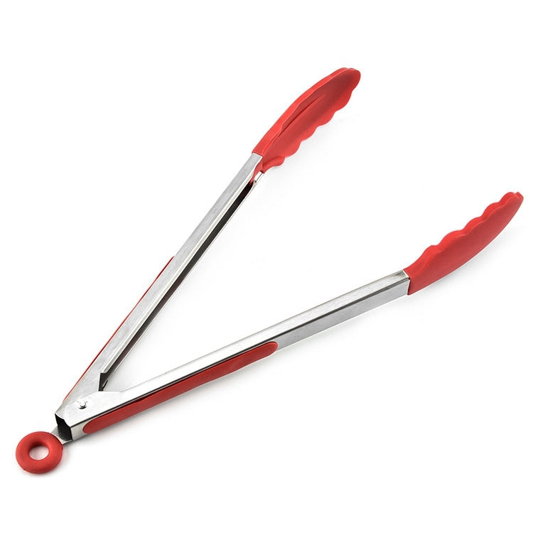 12 inch Silicone Non-slip Food Bread Barbecue BBQ Clip Tongs Kitchen Tools(Red) - Food Clips & Clips by PMC Jewellery | Online Shopping South Africa | PMC Jewellery | Buy Now Pay Later Mobicred