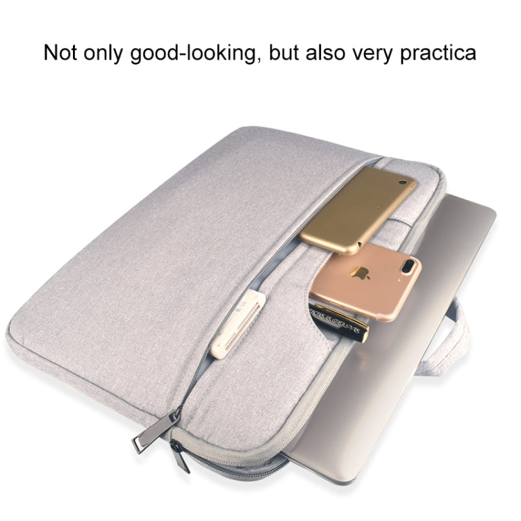 Breathable Wear-resistant Shoulder Handheld Zipper Laptop Bag, For 12 inch and Below Macbook, Samsung, Lenovo, Sony, DELL Alienware, CHUWI, ASUS, HP(Grey) - 12.1 inch by PMC Jewellery | Online Shopping South Africa | PMC Jewellery | Buy Now Pay Later Mobicred