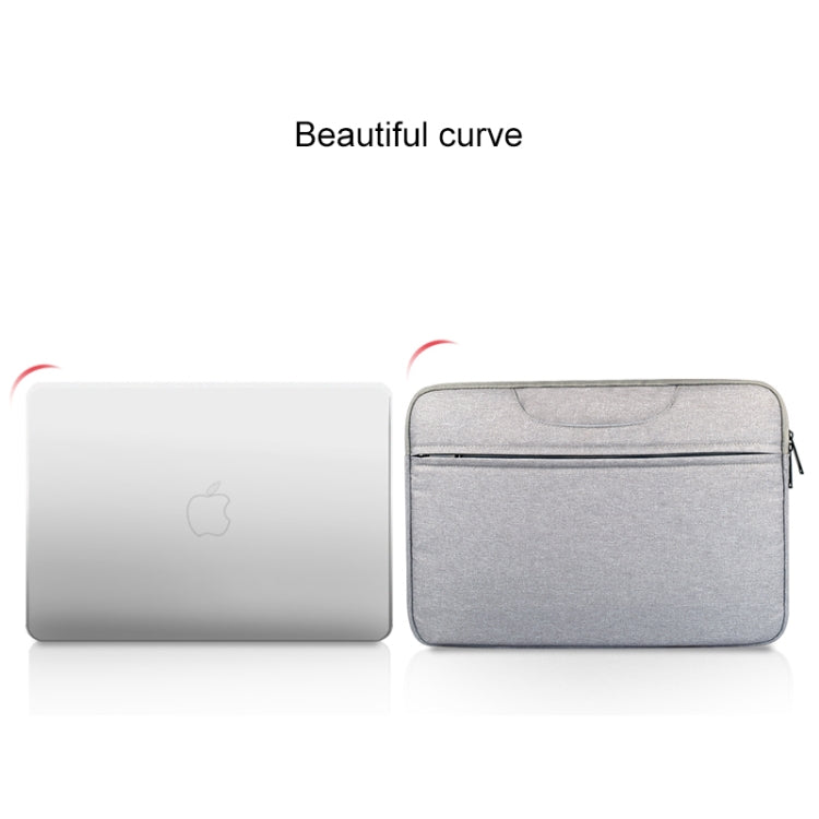 Breathable Wear-resistant Shoulder Handheld Zipper Laptop Bag, For 12 inch and Below Macbook, Samsung, Lenovo, Sony, DELL Alienware, CHUWI, ASUS, HP(Grey) - 12.1 inch by PMC Jewellery | Online Shopping South Africa | PMC Jewellery | Buy Now Pay Later Mobicred