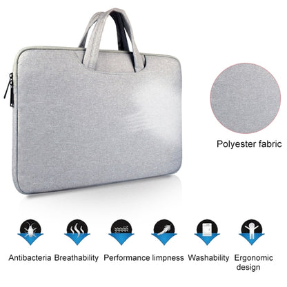 Breathable Wear-resistant Shoulder Handheld Zipper Laptop Bag, For 12 inch and Below Macbook, Samsung, Lenovo, Sony, DELL Alienware, CHUWI, ASUS, HP(Grey) - 12.1 inch by PMC Jewellery | Online Shopping South Africa | PMC Jewellery | Buy Now Pay Later Mobicred