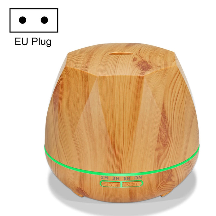 Diamond Wood Grain Remote Control Ultrasonic Humidifier Aromatherapy Machine Automatic Alcohol Sprayer with LED Lights, Capacity: 400mL, EU Plug (Light Wood Color) - free shipping - PMC TechLife - Order now!