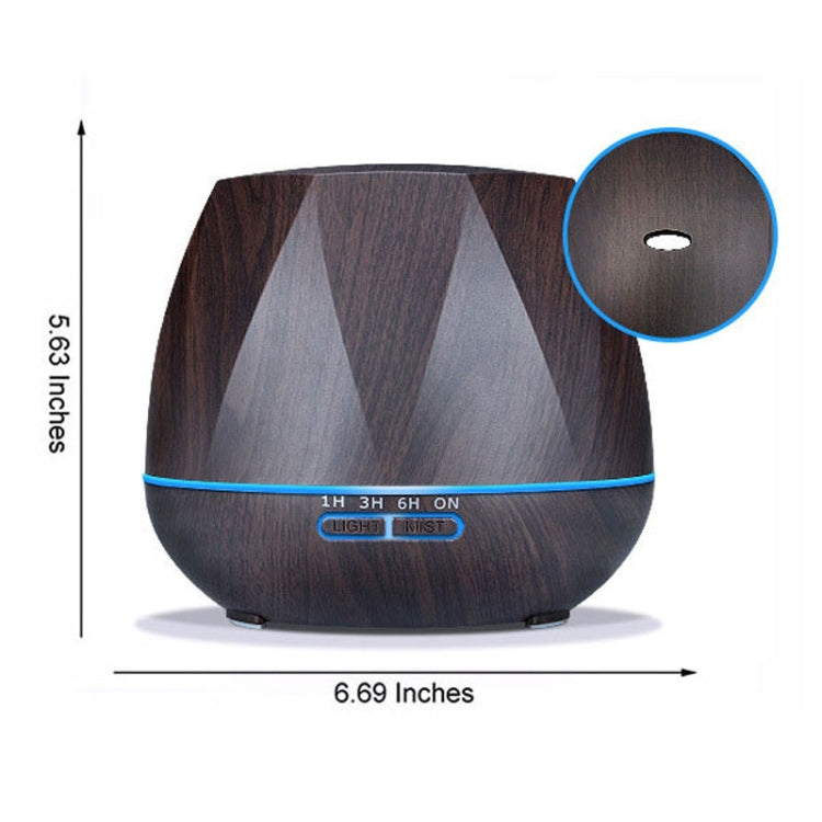 Diamond Wood Grain Remote Control Ultrasonic Humidifier Aromatherapy Machine Automatic Alcohol Sprayer with LED Lights, Capacity: 400mL, EU Plug (Light Wood Color) - free shipping - PMC TechLife - Order now!