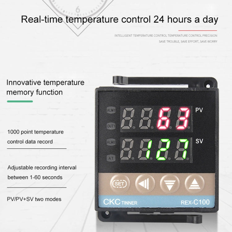 6600W REX-C100 Thermostat + Heat Sink + Thermocouple + SSR-60 DA Solid State Module Intelligent Temperature Control Kit - Components Kits by PMC Jewellery | Online Shopping South Africa | PMC Jewellery | Buy Now Pay Later Mobicred