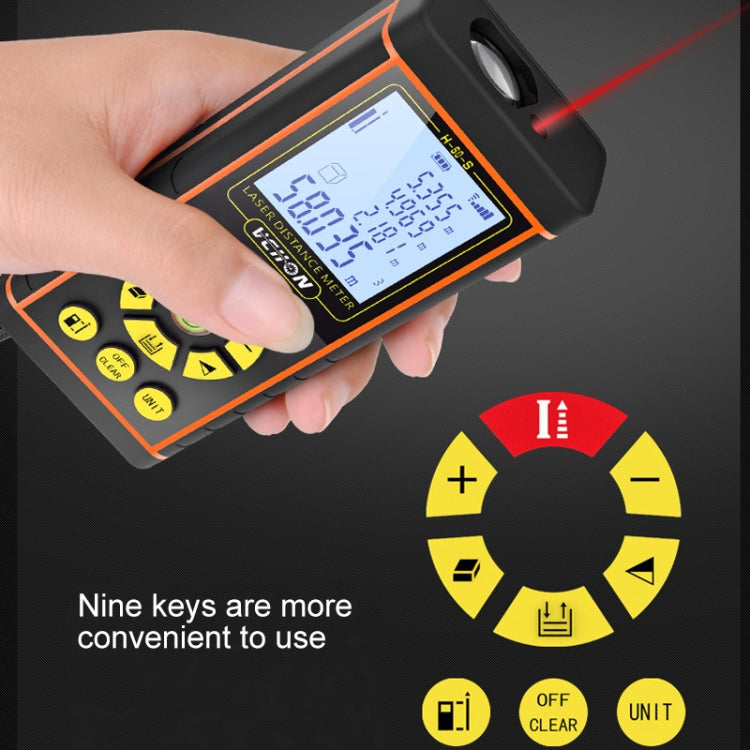 VCHON 60m Handheld Rechargeable Voice Laser Rangefinder High Precision Infrared Room Measuring Instrument Electronic Laser Ruler - Laser Rangefinder by PMC Jewellery | Online Shopping South Africa | PMC Jewellery | Buy Now Pay Later Mobicred