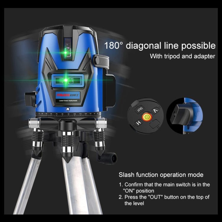 MBOOS LD Blue Light 5 Line Outdoor Laser Level Instrument with Suitcase & 1m Tripod - Laser Rangefinder by PMC Jewellery | Online Shopping South Africa | PMC Jewellery | Buy Now Pay Later Mobicred