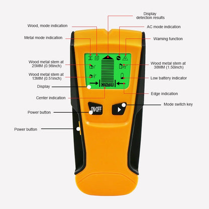 TH210 3 in 1 Wall Metal Detector for Voltage and Cable with Metal Detection Function - Metal Detector by PMC Jewellery | Online Shopping South Africa | PMC Jewellery | Buy Now Pay Later Mobicred