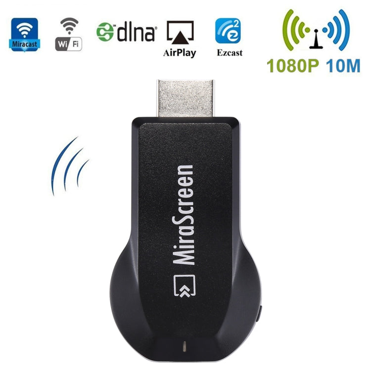 MiraScreen WiFi Display Dongle / Miracast Airplay DLNA Display Receiver Dongle Wireless Mirroring Screen Device with 2 in 1 USB Cable (Black) - Wireless Display Dongle by PMC Jewellery | Online Shopping South Africa | PMC Jewellery | Buy Now Pay Later Mobicred