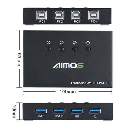 AIMOS AM-KM404K USB2.0 4 In 4 Out Switcher - Switch by PMC Jewellery | Online Shopping South Africa | PMC Jewellery | Buy Now Pay Later Mobicred