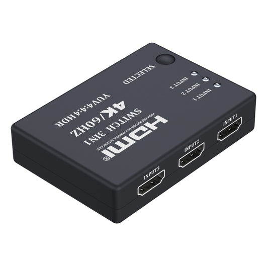 3 In 1 Out 4K 60Hz HD Video HDMI Switcher with Infrared Remote Control - Switch by PMC Jewellery | Online Shopping South Africa | PMC Jewellery | Buy Now Pay Later Mobicred