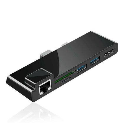 ROCKETEK SK-S5HL RJ45 + 2 x USB 3.0 + HDMI + SD / TF Memory Card Reader HUB 4K HDMI Adapter(Black) - USB 3.0 HUB by ROCKETEK | Online Shopping South Africa | PMC Jewellery | Buy Now Pay Later Mobicred