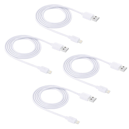 4 PCS HAWEEL 1m High Speed 8 pin to USB Sync and Charging Cable Kit for iPhone, iPad(White) - Normal Style Cable by PMC Jewellery | Online Shopping South Africa | PMC Jewellery | Buy Now Pay Later Mobicred