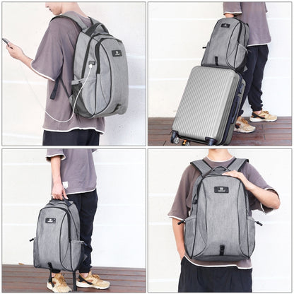 HAWEEL Outdoor Portable Canvas Dual Shoulders Laptop Backpack(Grey) - Backpack by HAWEEL | Online Shopping South Africa | PMC Jewellery | Buy Now Pay Later Mobicred