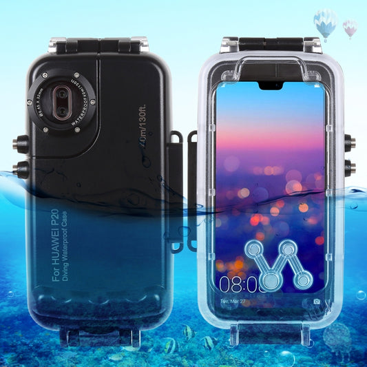 HAWEEL 40m/130ft Waterproof Diving Case for Huawei P20, Photo Video Taking Underwater Housing Cover(Black) - Huawei Cases by HAWEEL | Online Shopping South Africa | PMC Jewellery | Buy Now Pay Later Mobicred