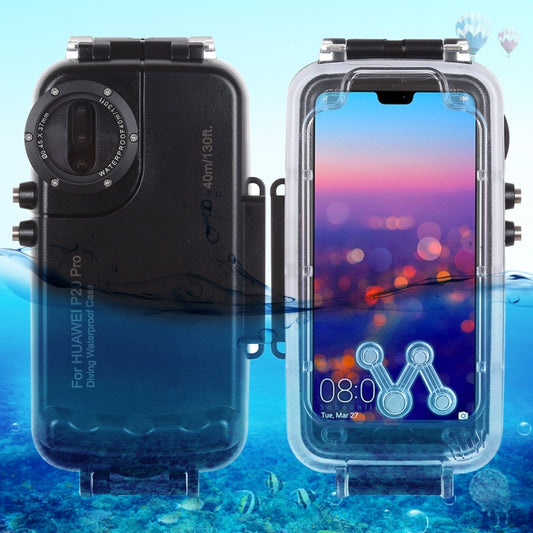 HAWEEL 40m/130ft Waterproof Diving Case for Huawei P20 Pro, Photo Video Taking Underwater Housing Cover(Black) - Huawei Cases by HAWEEL | Online Shopping South Africa | PMC Jewellery | Buy Now Pay Later Mobicred