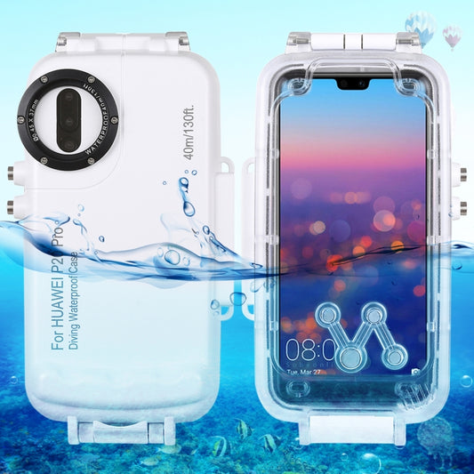 HAWEEL 40m/130ft Waterproof Diving Case for Huawei P20 Pro, Photo Video Taking Underwater Housing Cover(White) - Huawei Cases by HAWEEL | Online Shopping South Africa | PMC Jewellery | Buy Now Pay Later Mobicred