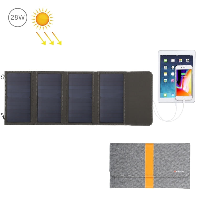 HAWEEL 28W Foldable Solar Panel Charger with 5V 2.9A Max Dual USB Ports - Charger by HAWEEL | Online Shopping South Africa | PMC Jewellery | Buy Now Pay Later Mobicred