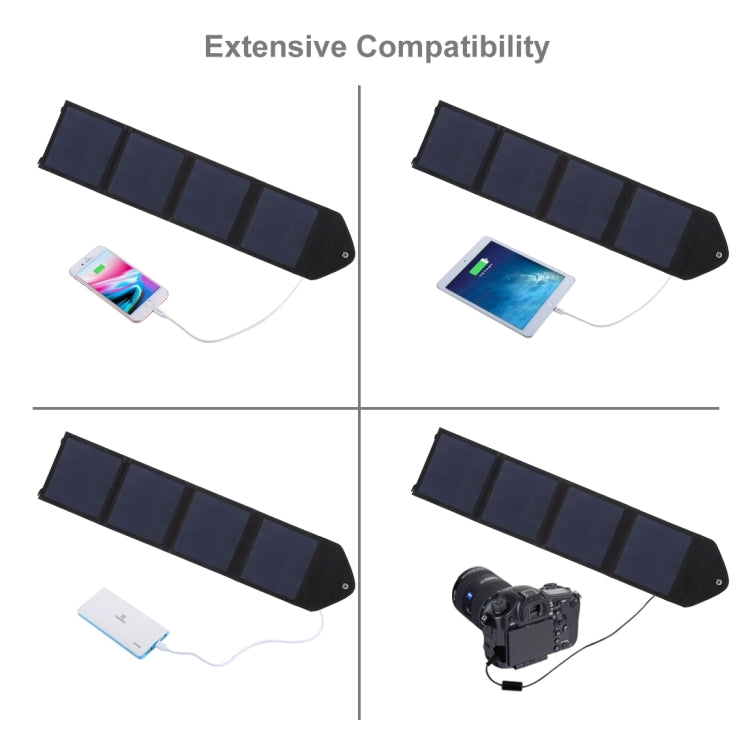 HAWEEL 14W Ultrathin Foldable Solar Panel Charger with 5V / 2.2A USB Port, Support QC3.0 and AFC(Black) - Charger by HAWEEL | Online Shopping South Africa | PMC Jewellery | Buy Now Pay Later Mobicred