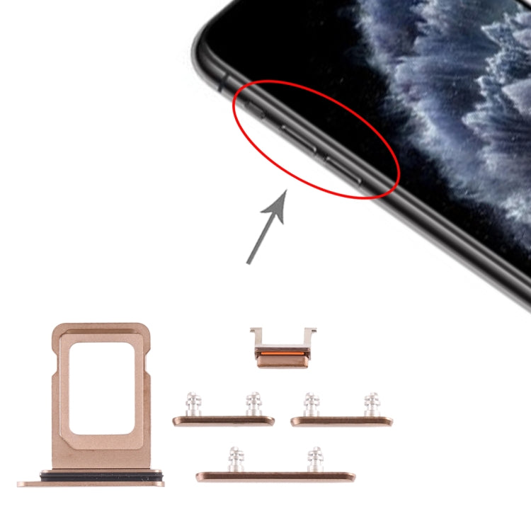 SIM Card Tray + SIM Card Tray + Side Key for iPhone 11 Pro Max / 11 Pro(Gold) - Others by PMc TechLife | Online Shopping South Africa | PMc TechLife | Buy Now Pay Later Mobicred