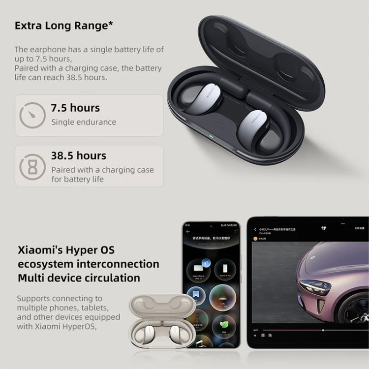 Original Xiaomi Bluetooth 5.3 Open-Ear Wireless Bluetooth Earbuds (Black) - Bluetooth Earphone by Xiaomi | Online Shopping South Africa | PMC Jewellery | Buy Now Pay Later Mobicred