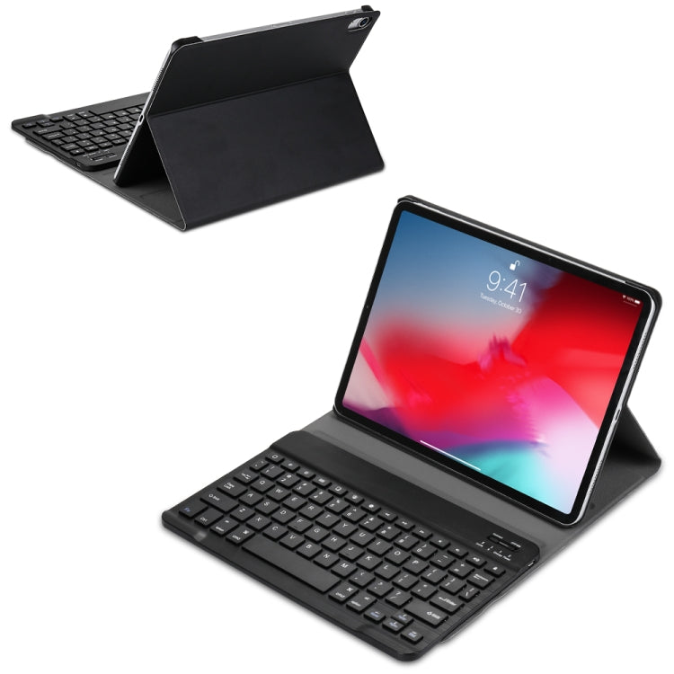 A11 Bluetooth 3.0 Ultra-thin ABS Detachable Bluetooth Keyboard Leather Tablet Case for iPad Pro 11 inch （2018）, with Holder (Black) - For iPad Pro by PMC Jewellery | Online Shopping South Africa | PMC Jewellery