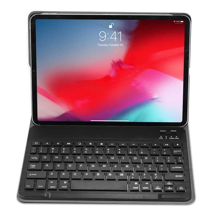 A11 Bluetooth 3.0 Ultra-thin ABS Detachable Bluetooth Keyboard Leather Tablet Case for iPad Pro 11 inch （2018）, with Holder (Dark Blue) - For iPad Pro by PMC Jewellery | Online Shopping South Africa | PMC Jewellery | Buy Now Pay Later Mobicred