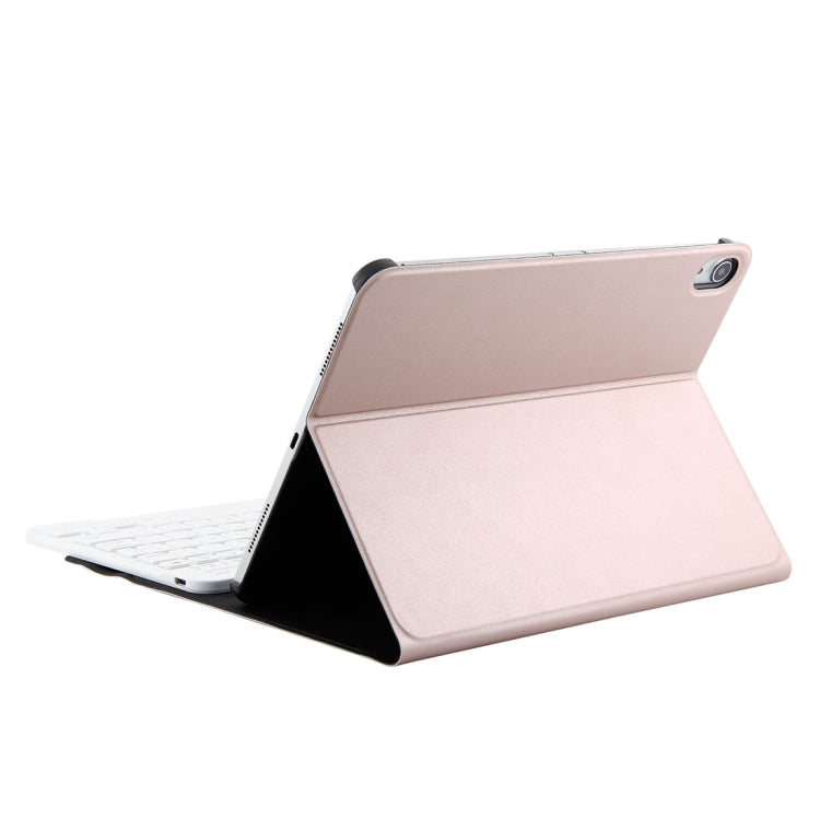 1130B Detachable Bluetooth 3.0 ABS Brushed Texture Keyboard + Lambskin Texture Leather Tablet Case for iPad Pro 11 inch (2018), with Three-gear Adjustment / Magnetic / Sleep Function(Pink) - For iPad Pro by PMC Jewellery | Online Shopping South Africa | PMC Jewellery