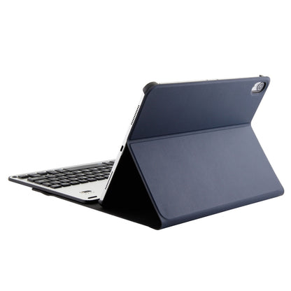 1139B Detachable Bluetooth 3.0 Aluminum Alloy Keyboard + Lambskin Texture Leather Tablet Case for iPad Pro 11 inch (2018), with Three-gear Adjustment / Magnetic / Sleep Function (Blue) - For iPad Pro by PMC Jewellery | Online Shopping South Africa | PMC Jewellery