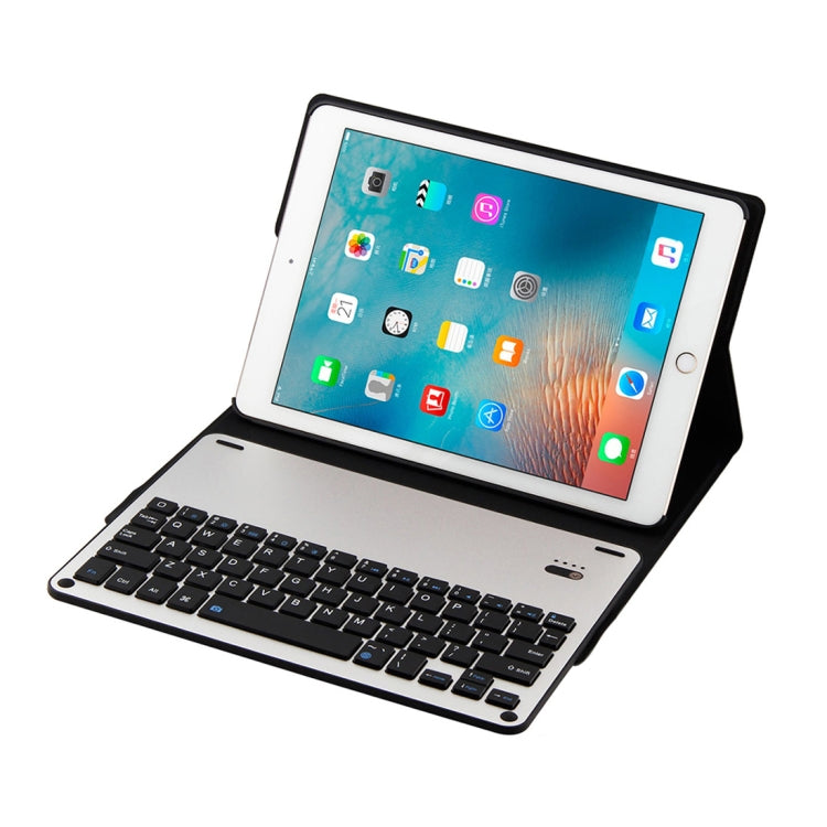 FT-1038B Detachable Bluetooth 3.0 Aluminum Alloy Keyboard + Lambskin Texture Leather Tablet Case for iPad Air / Air 2 / iPad Pro 9.7 inch, with Water Repellent / Three-gear Angle Adjustment / Magnetic / Sleep Function (Black) - For iPad Pro by PMC Jewellery | Online Shopping South Africa | PMC Jewellery