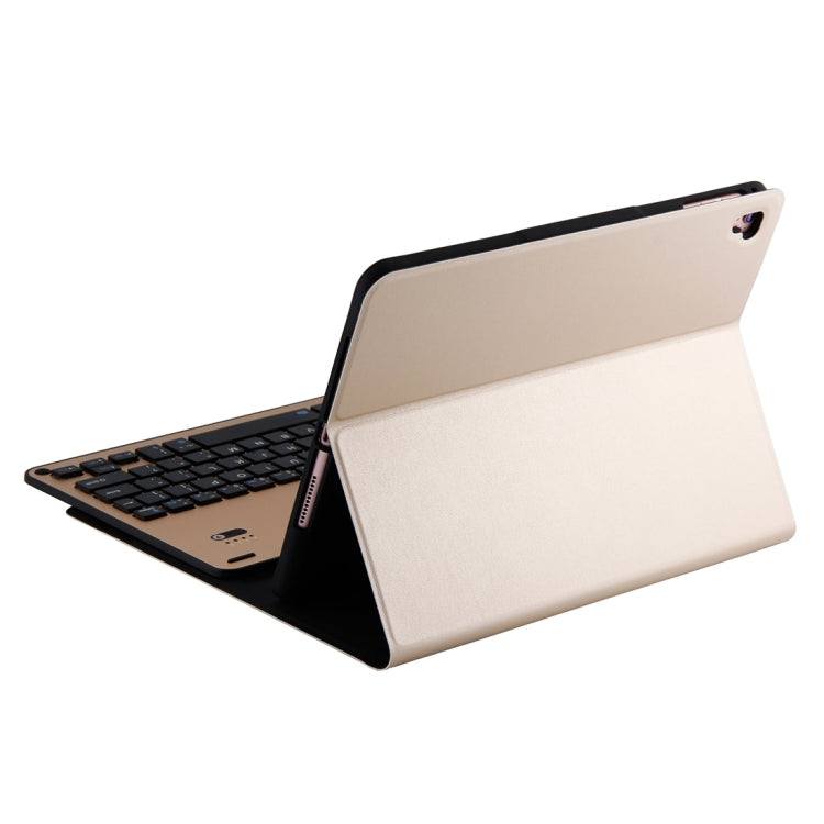 FT-1038E Detachable Bluetooth 3.0 Aluminum Alloy Keyboard + Lambskin Texture Leather Tablet Case for iPad Air / Air 2 / iPad Pro 9.7 inch, with Pen Slot / Water Repellent / Three-gear Angle Adjustment / Magnetic / Sleep Function (Gold) - For iPad Pro by PMC Jewellery | Online Shopping South Africa | PMC Jewellery