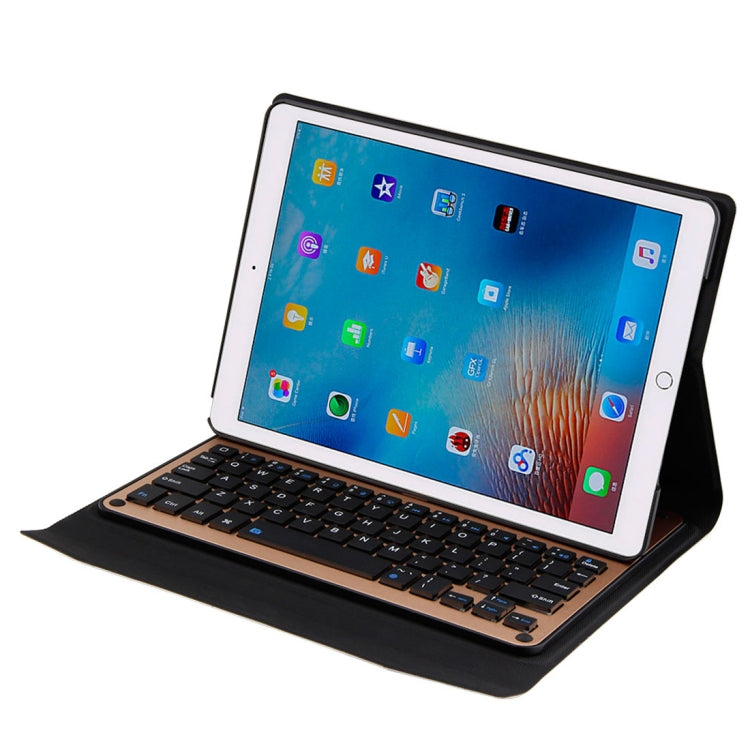 FT-1039B Detachable Bluetooth 3.0 Aluminum Alloy Keyboard + Lambskin Texture Leather Tablet Case for iPad Pro 10.5 inch / iPad Air (2019), with Water Repellent / Three-gear Angle Adjustment / Magnetic / Sleep Function (Gold) - For iPad Pro by PMC Jewellery | Online Shopping South Africa | PMC Jewellery