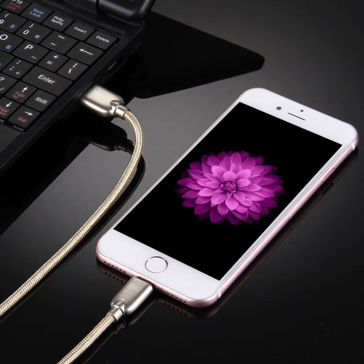 1m Woven 108 Copper Cores 8 Pin to USB Data Sync Charging Cable for iPhone, iPad(Gold) - Normal Style Cable by PMC Jewellery | Online Shopping South Africa | PMC Jewellery | Buy Now Pay Later Mobicred