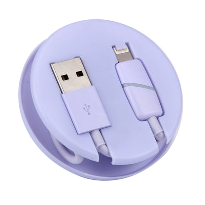 1m Circular Bobbin Gift Box Style 8 Pin to USB Data Sync Cable with Indicator for iPhone, iPad(Purple) - Normal Style Cable by PMC Jewellery | Online Shopping South Africa | PMC Jewellery | Buy Now Pay Later Mobicred