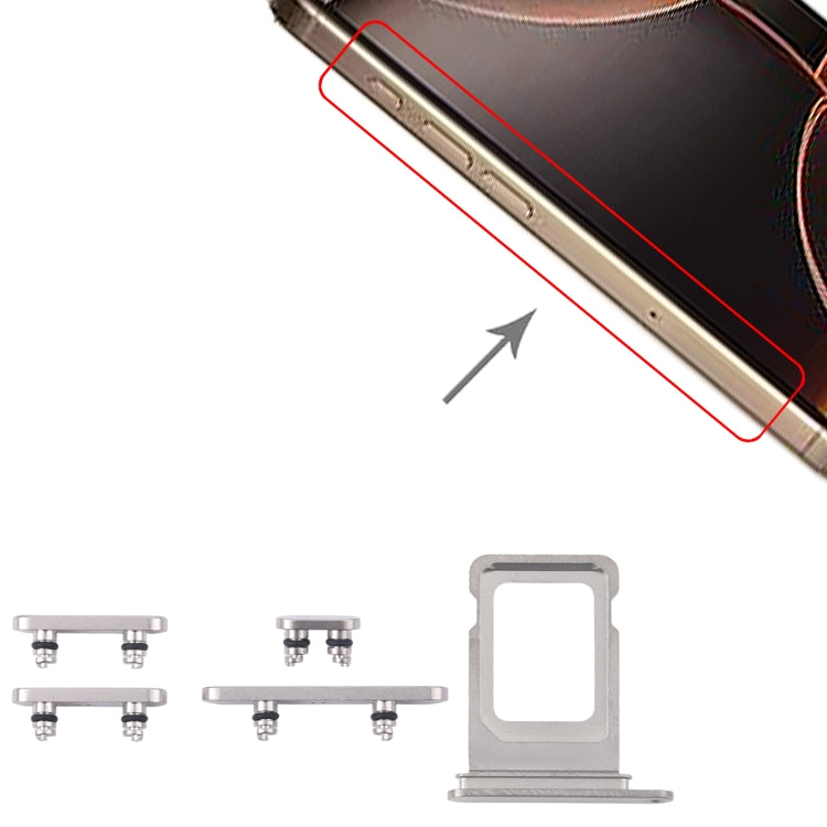 For iPhone 16 Pro Original SIM Card Tray + Side Keys (White) - free shipping - PMC Jewellery - Order now!
