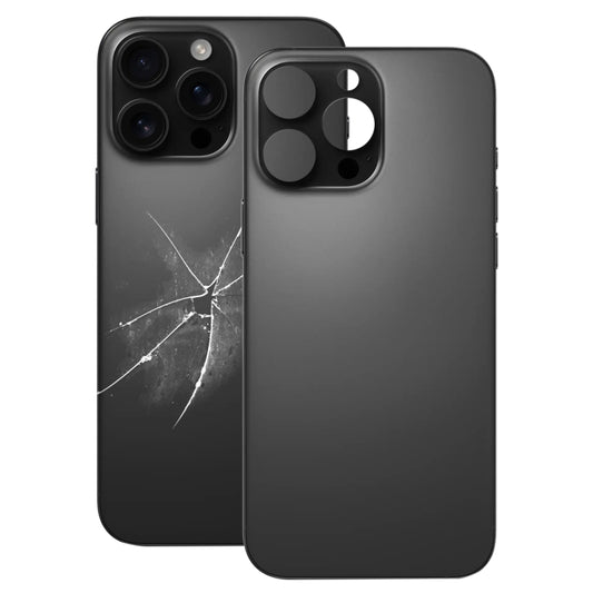 For iPhone 16 Pro Max Easy Replacement Big Camera Hole Glass Back Battery Cover(Black) -  by PMC Jewellery | Online Shopping South Africa | PMC Jewellery | Buy Now Pay Later Mobicred