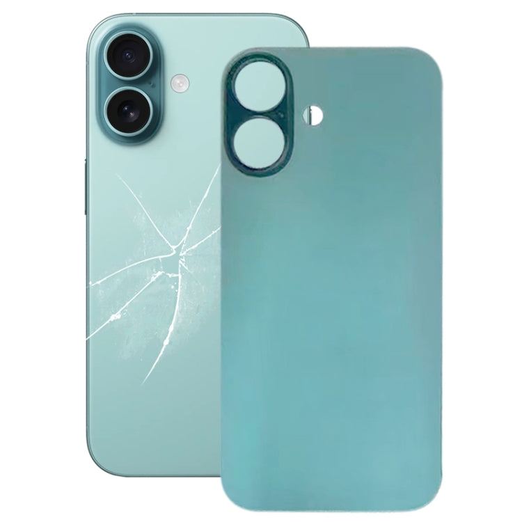 For iPhone 16 Easy Replacement Big Camera Hole Glass Back Battery Cover(Green) -  by PMC Jewellery | Online Shopping South Africa | PMC Jewellery | Buy Now Pay Later Mobicred