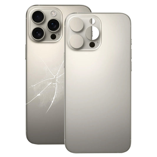 For iPhone 16 Pro Easy Replacement Big Camera Hole Glass Back Battery Cover(Titanium) -  by PMC Jewellery | Online Shopping South Africa | PMC Jewellery | Buy Now Pay Later Mobicred