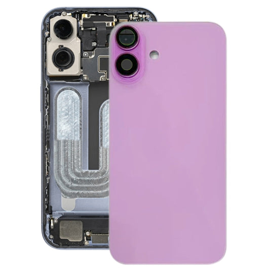 For iPhone 16 Plus Battery Back Cover with Camera Lens Cover(Pink) -  by PMC Jewellery | Online Shopping South Africa | PMC Jewellery | Buy Now Pay Later Mobicred