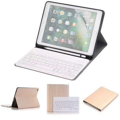 Detachable Bluetooth Keyboard + Horizontal Flip Leather Tablet Case with Holder & Pencil Holder for iPad Pro 9.7 inch, iPad Air, iPad Air 2, iPad 9.7 inch (2017), iPad 9.7 inch (2018) (Gold) - For iPad Pro by PMC Jewellery | Online Shopping South Africa | PMC Jewellery