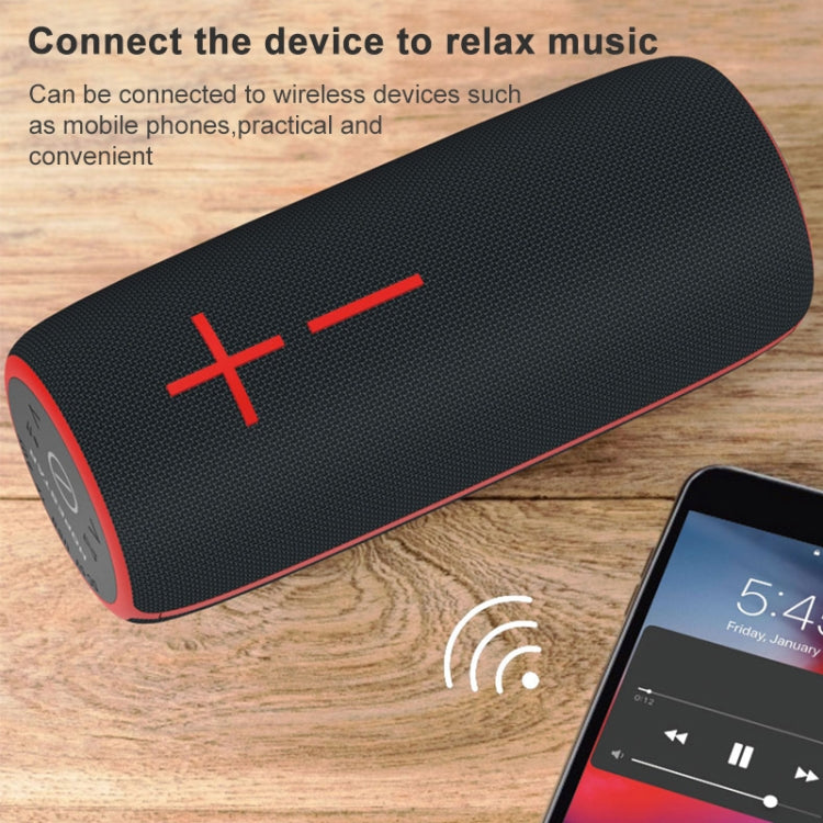 HOPESTAR P21 TWS Portable Outdoor Waterproof Woven Textured Bluetooth Speaker, Support Hands-free Call & U Disk & TF Card & 3.5mm AUX & FM (Red) - Desktop Speaker by HOPESTAR | Online Shopping South Africa | PMC Jewellery | Buy Now Pay Later Mobicred